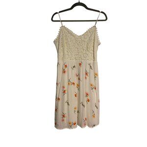 Altar'd State Dress Women's L Ivory Floral Lace Lined Cottage Country Western